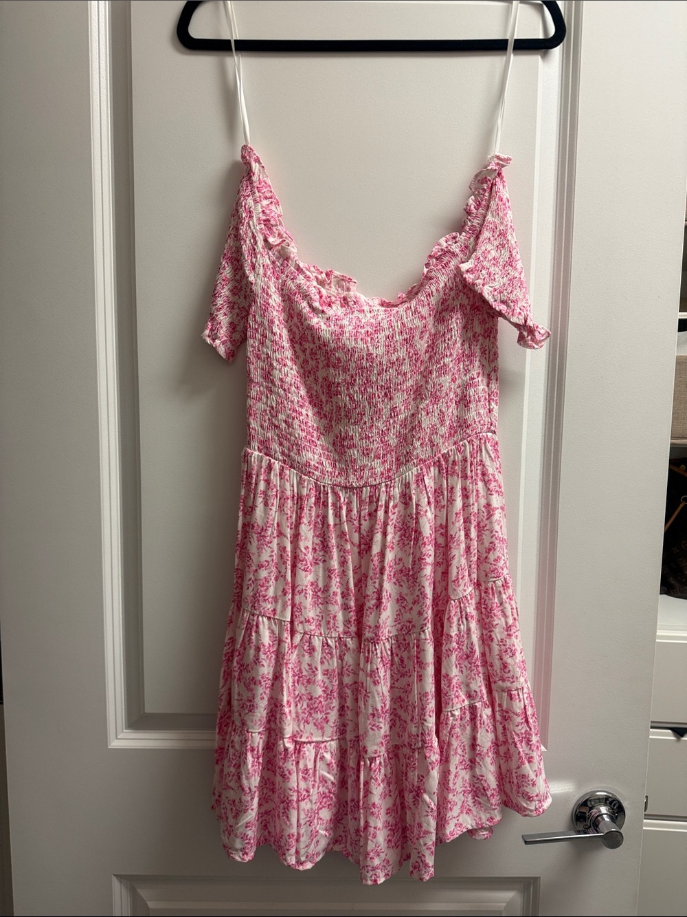 Altar'd State Pink Floral Off-Shoulder Mini Dress